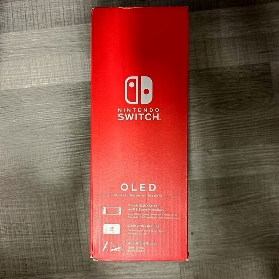 Nintendo Switch OLED Model Neon Red & Blue Joy-Con Used image 3