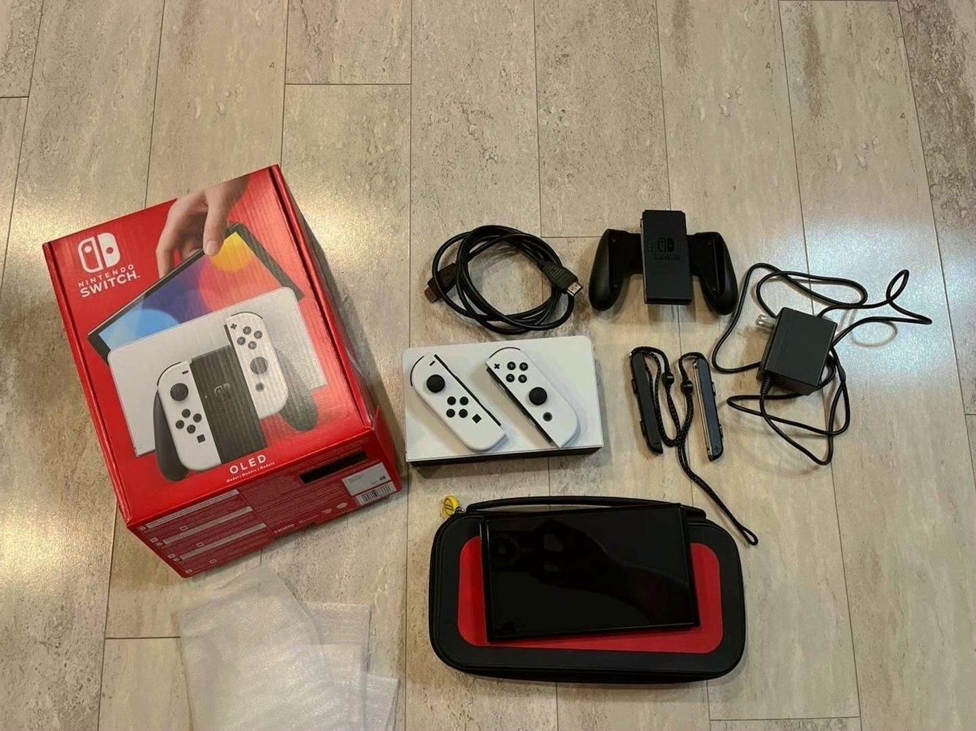 Nintendo Switch OLED White Joy-Con Complete Set - Used