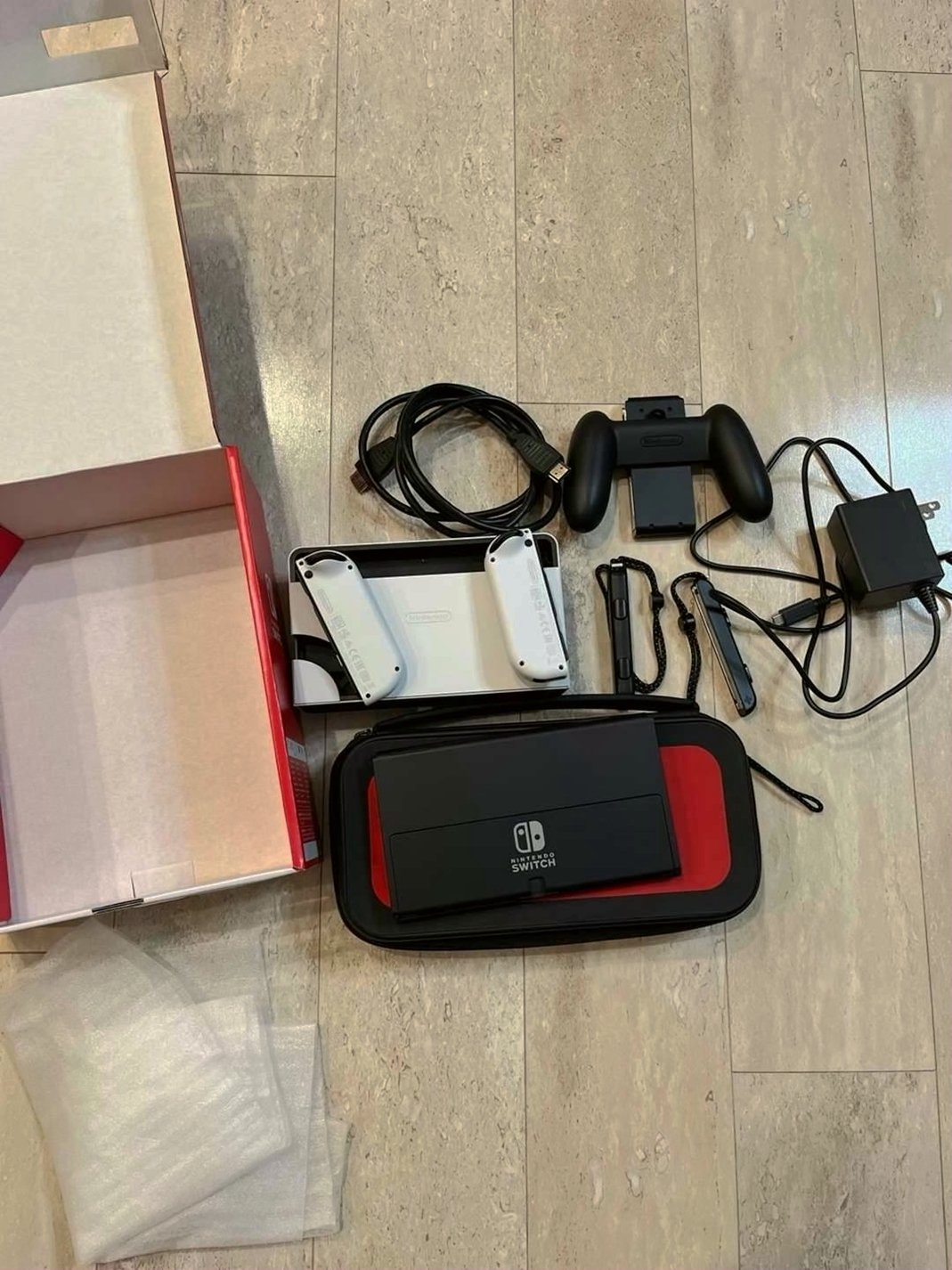 Nintendo Switch OLED White Joy-Con Complete Set - Used image 2