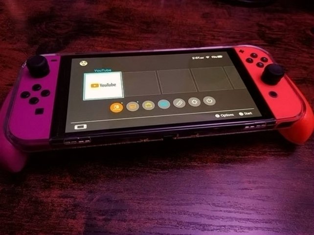 Nintendo Switch OLED Console 256GB Purple/Red Used image 2
