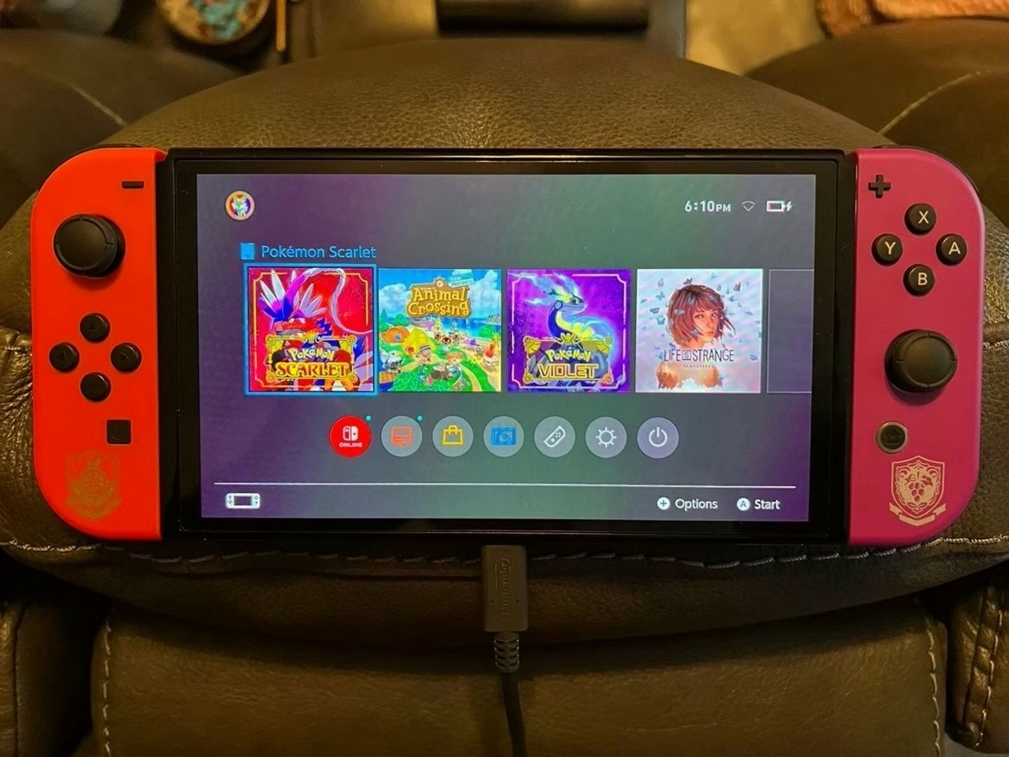 Nintendo Switch OLED Pokemon Scarlet Violet Console 6H95 - Used image 3
