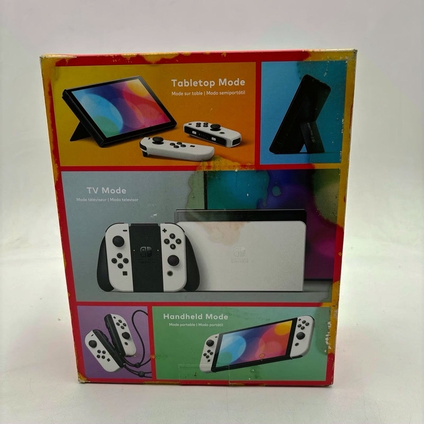 Nintendo Switch OLED 64GB Neon Red/Blue Unlocked - Used image 2