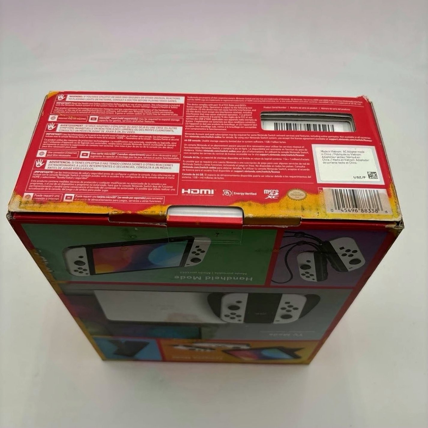 Nintendo Switch OLED 64GB Neon Red/Blue Unlocked - Used image 5