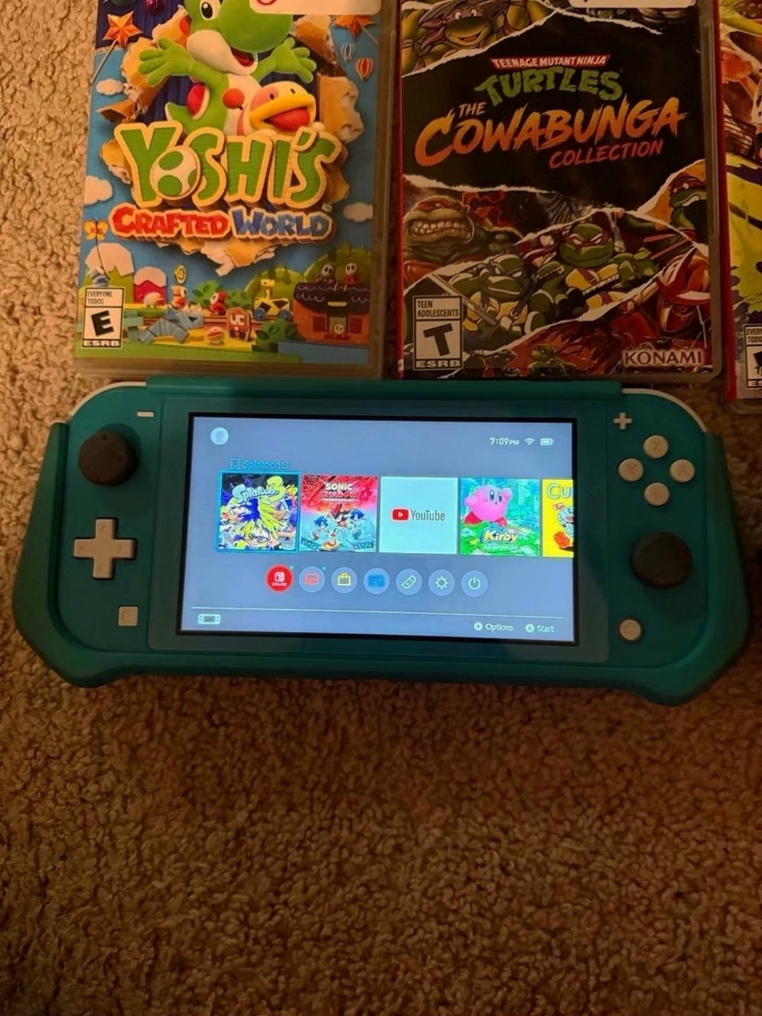 Nintendo Switch Lite Teal Blue Bundle with Games - Used image 2