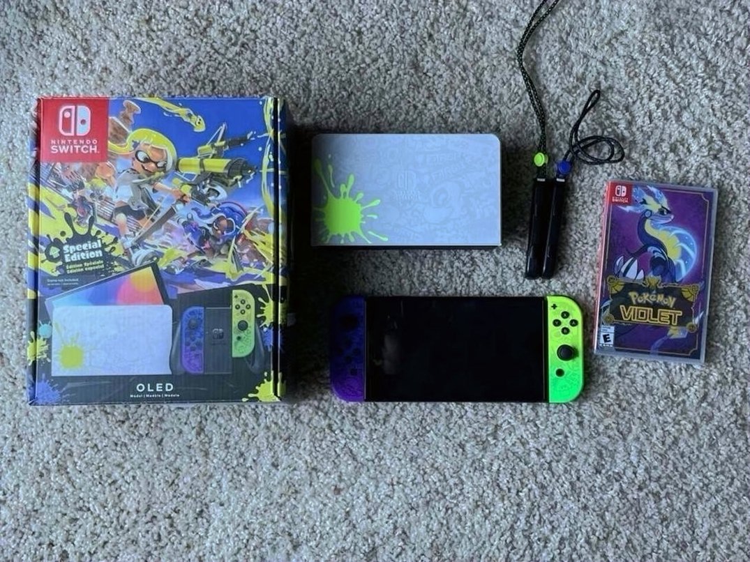 Nintendo Switch OLED Splatoon Limited Edition with Pokemon Violet - Used