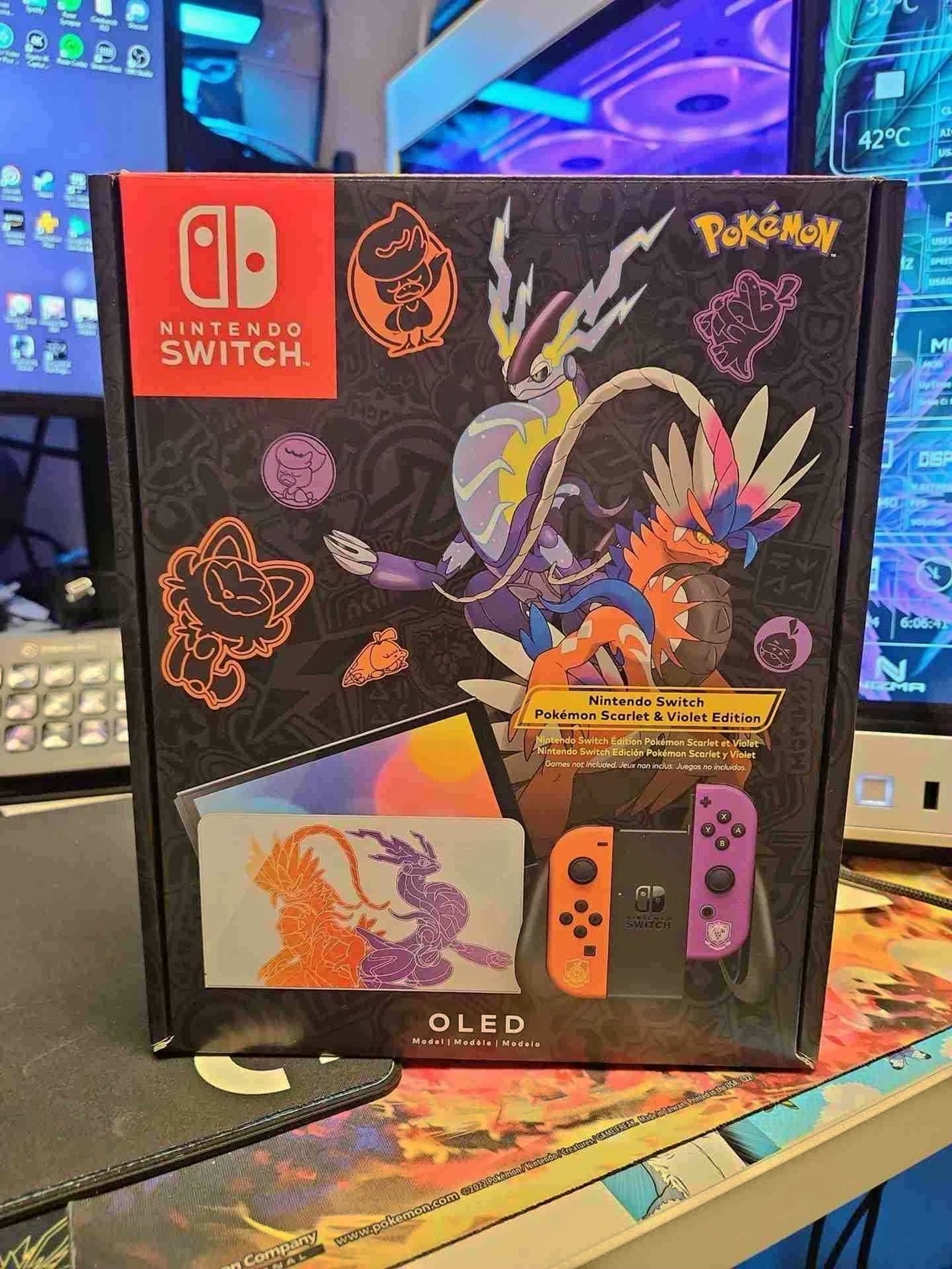Nintendo Switch OLED Exclusive Pokemon Scarlet & Violet Special Edition Unlocked - Used