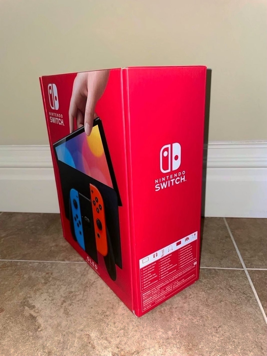 Nintendo Switch OLED Model Neon Blue/Neon Red Unlocked - Used image 2