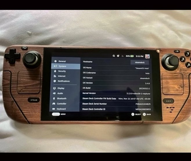 Valve Steam Deck 256GB Wood Grain Skin Unlocked - Used image 2