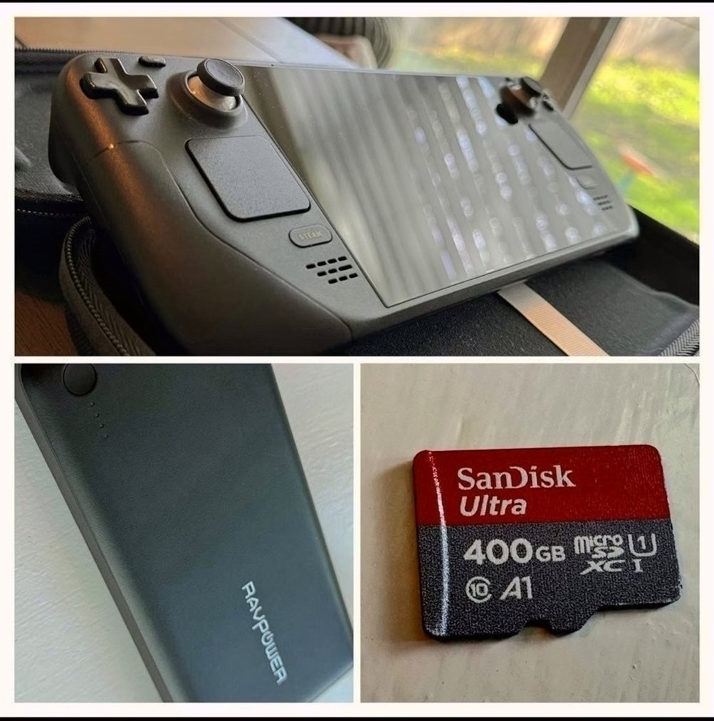 Valve Steam Deck 256GB Bundle with 400GB SD Card and RavPower Battery Bank - Used
