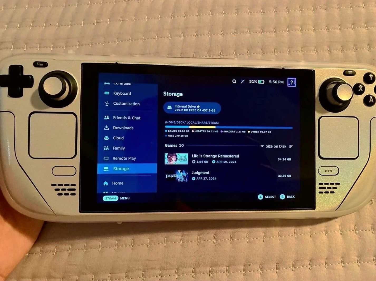 Valve Steam Deck 512GB Pearl White Unlocked - Used image 5
