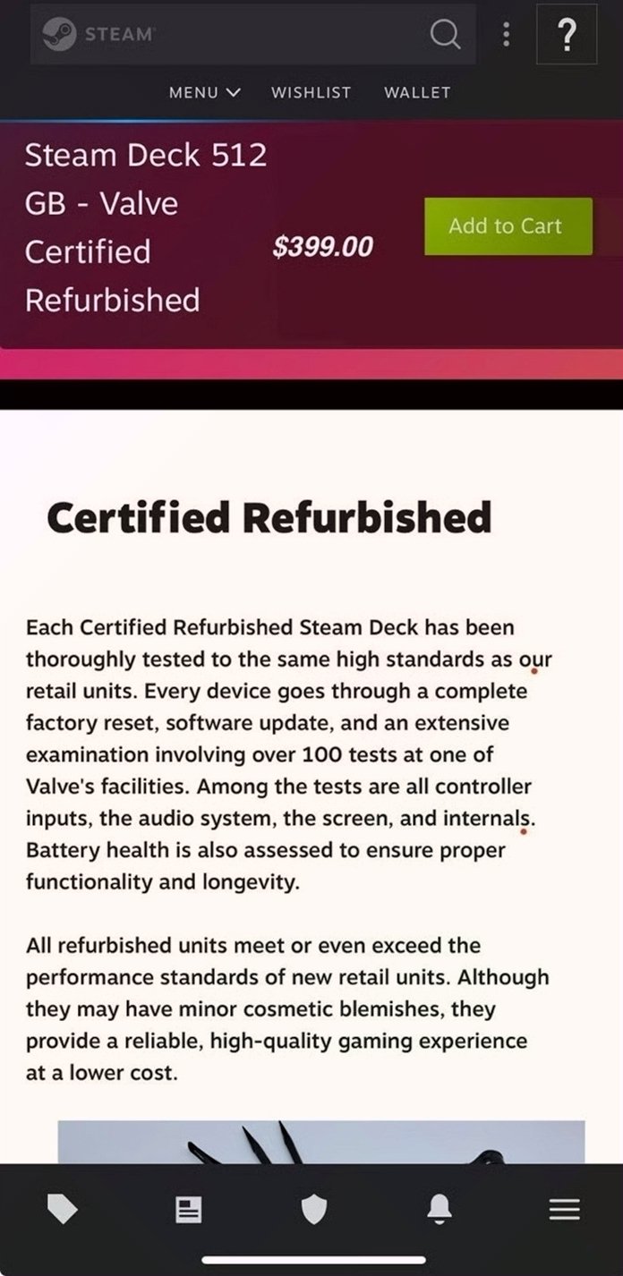 Valve Steam Deck 512GB Refurbished Certified 9R71 - Used
