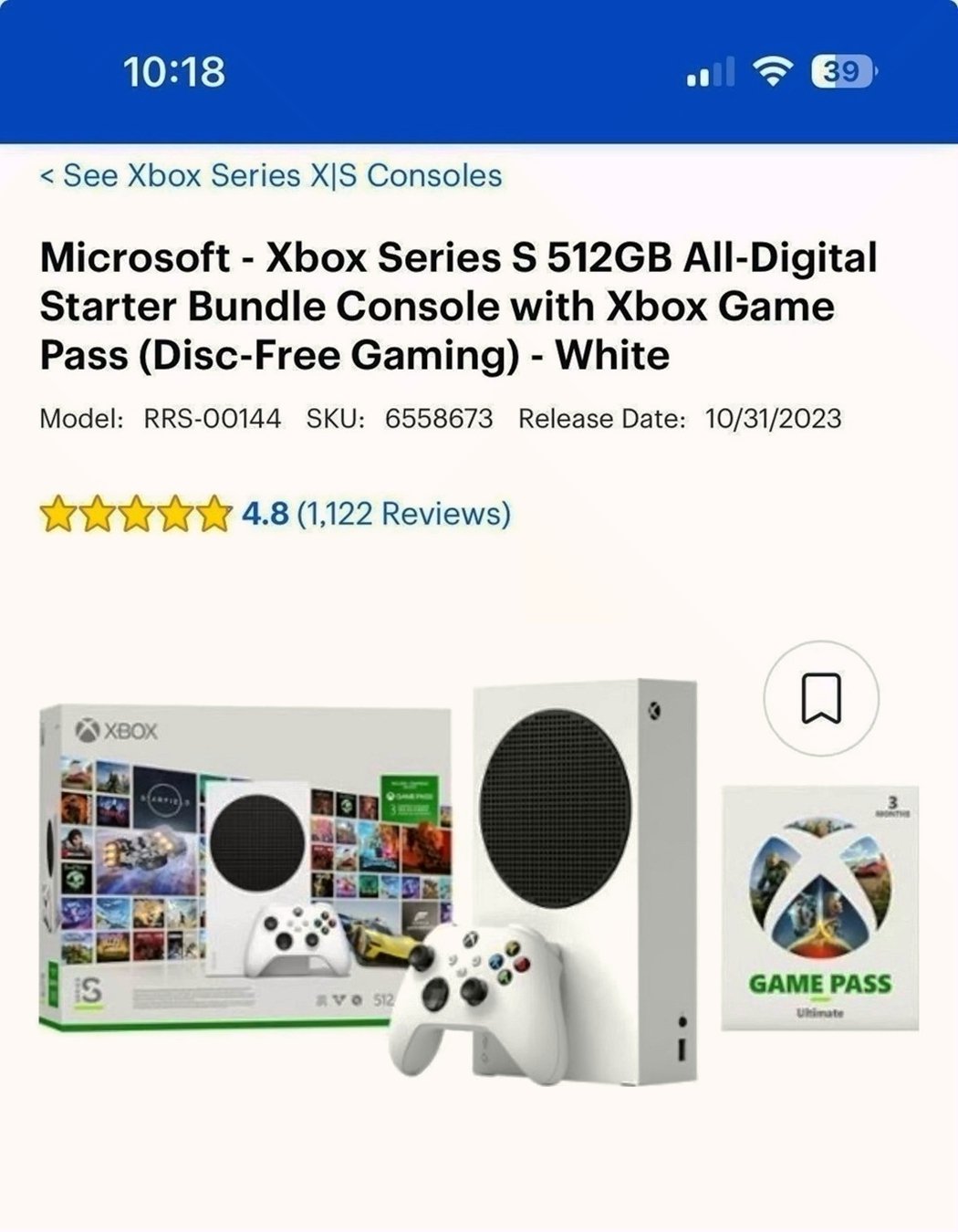 Microsoft Xbox Series S 512GB White - Used image 2