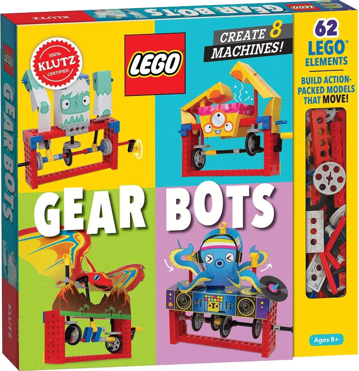 Klutz Lego Gear Bots Science Activity Kit 62 LEGO Elements Multicolor New