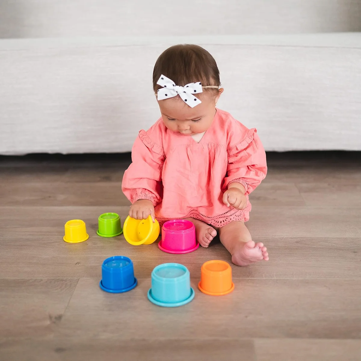 The First Years Stack & Count Stacking Cups Baby Bath Toys 8 Piece Set Plastic New image 3