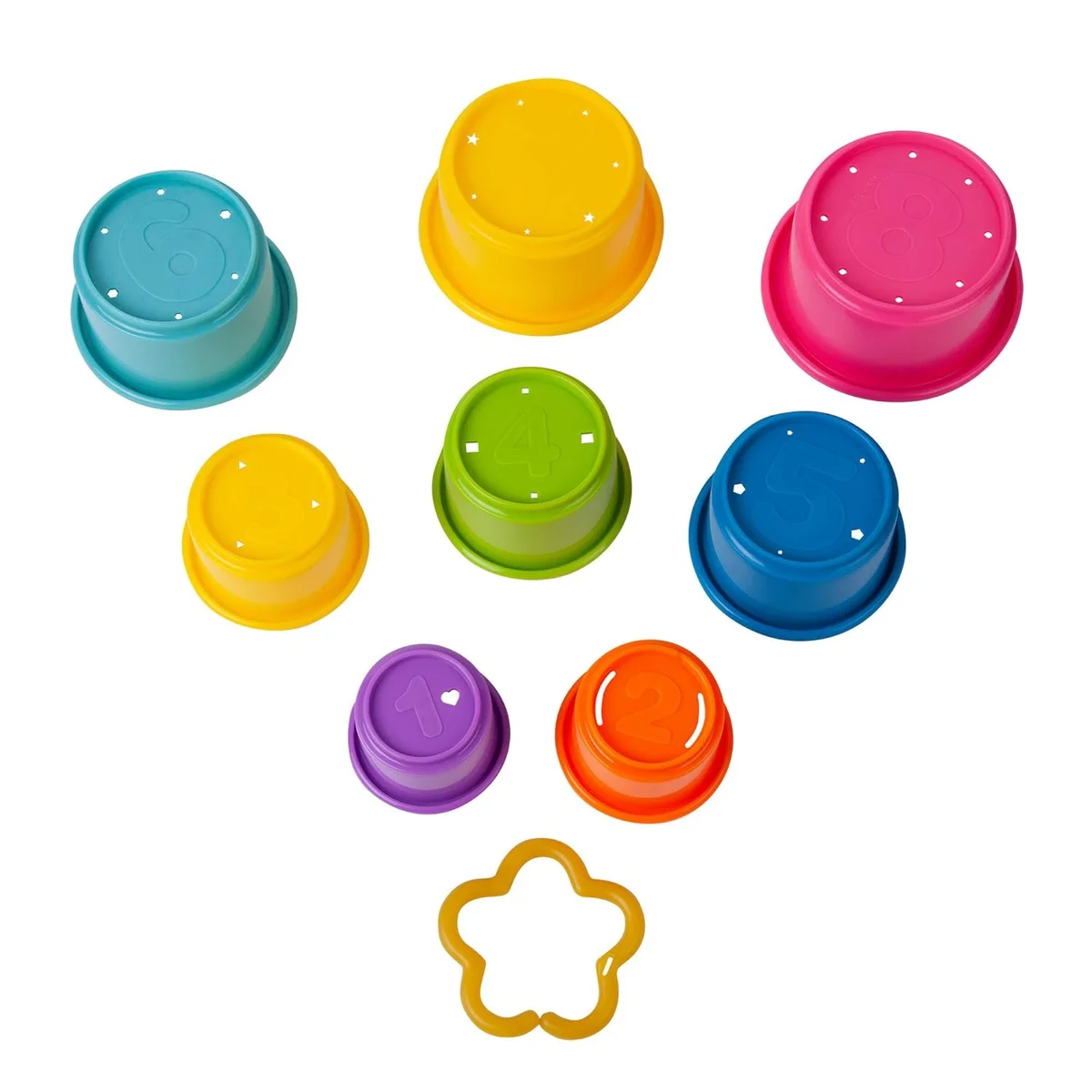 The First Years Stack & Count Stacking Cups Baby Bath Toys 8 Piece Set Plastic New image 4