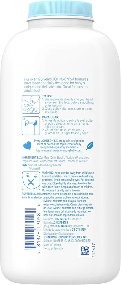 Johnson's Baby Baby Powder 28783 15 oz with Cornstarch, Aloe & Vitamin E White New image 6