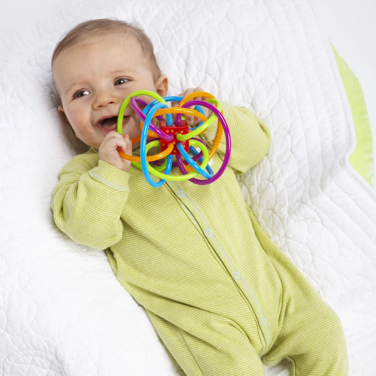 Manhattan Toy Winkel Rattle & Sensory Teether Toy Model 200930 BPA-Free Blue/Green/Orange New image 2