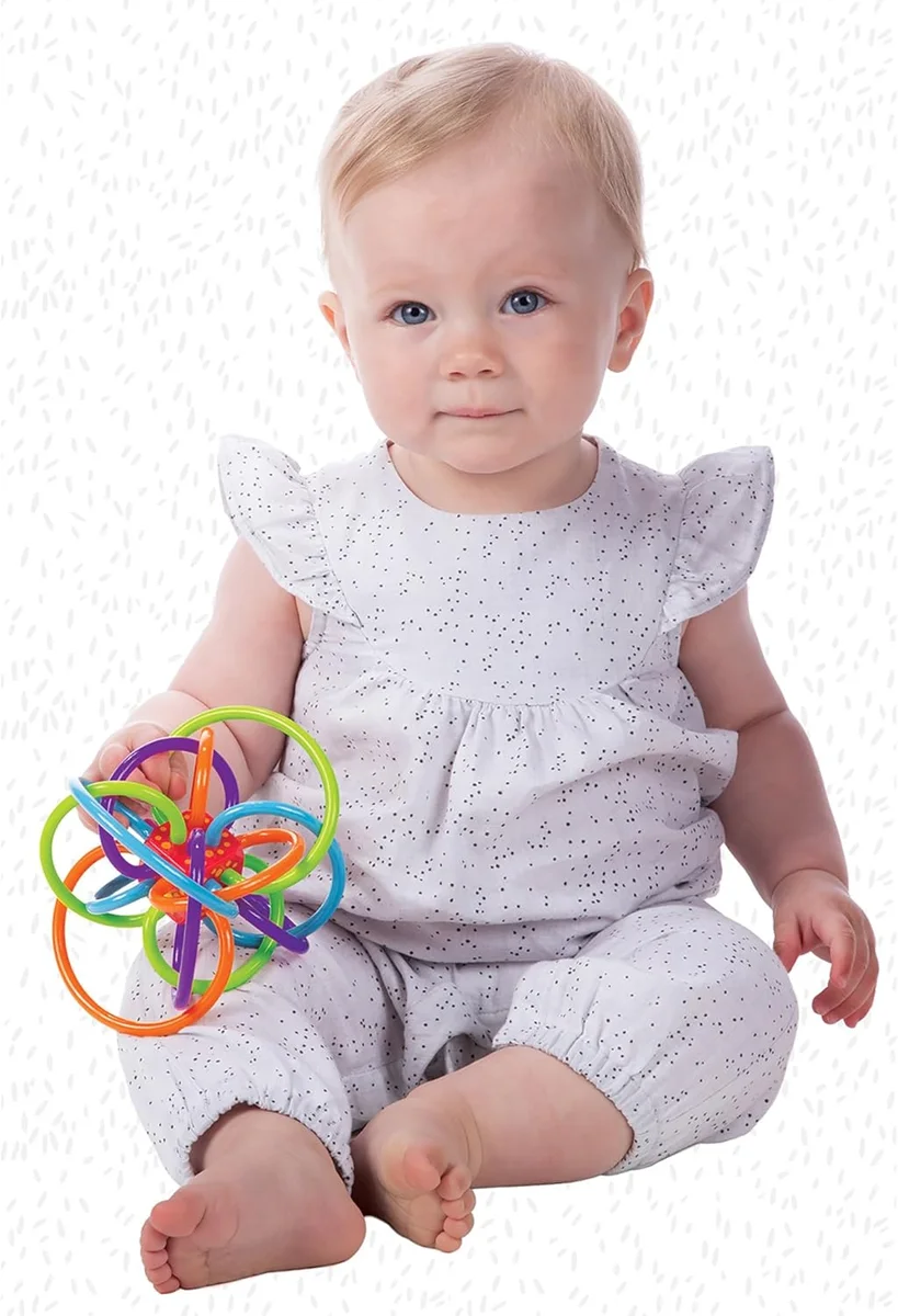 Manhattan Toy Winkel Rattle & Sensory Teether Toy Model 200930 BPA-Free Blue/Green/Orange New image 3