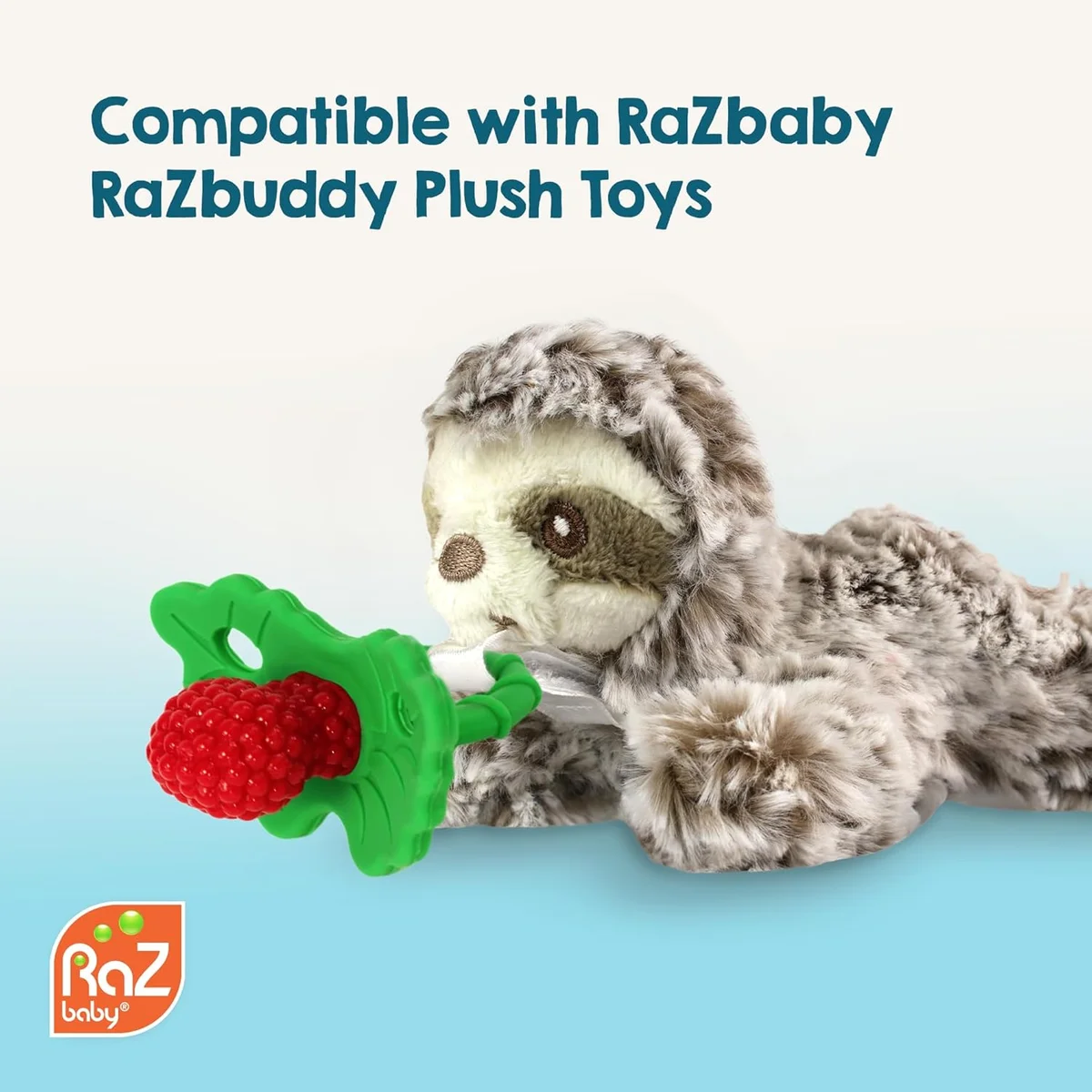 RAZBABY RaZberry Silicone Baby Teether Toy 009-RT Hands-Free BPA Free Red New image 8