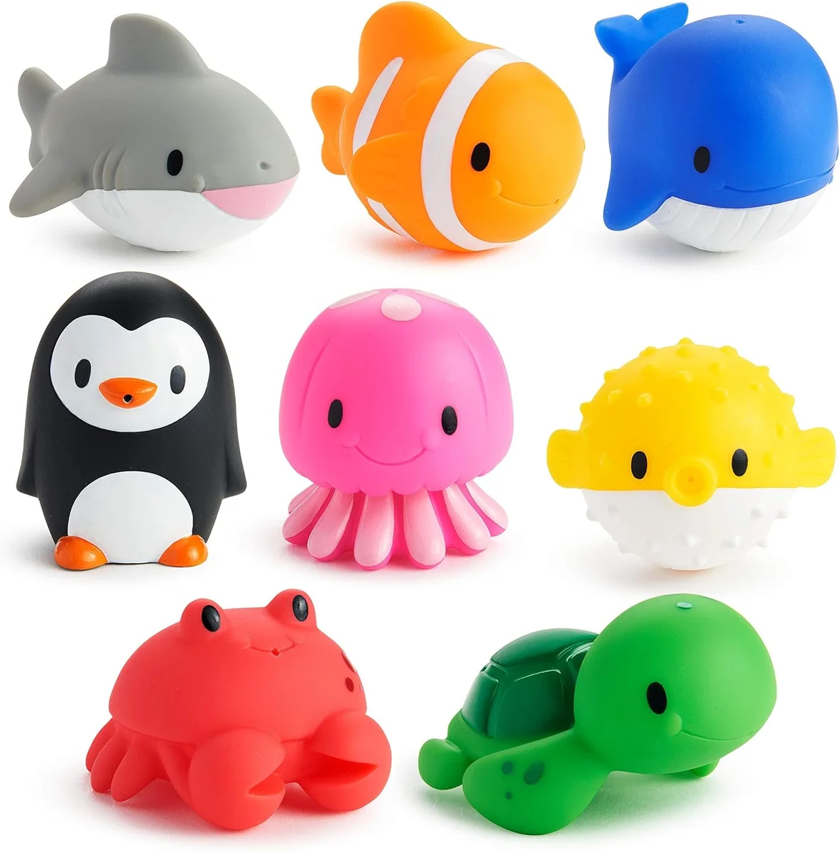 Munchkin Baby Bath Toy Squirts Ocean Sea Animals 8 Pack Plastic New