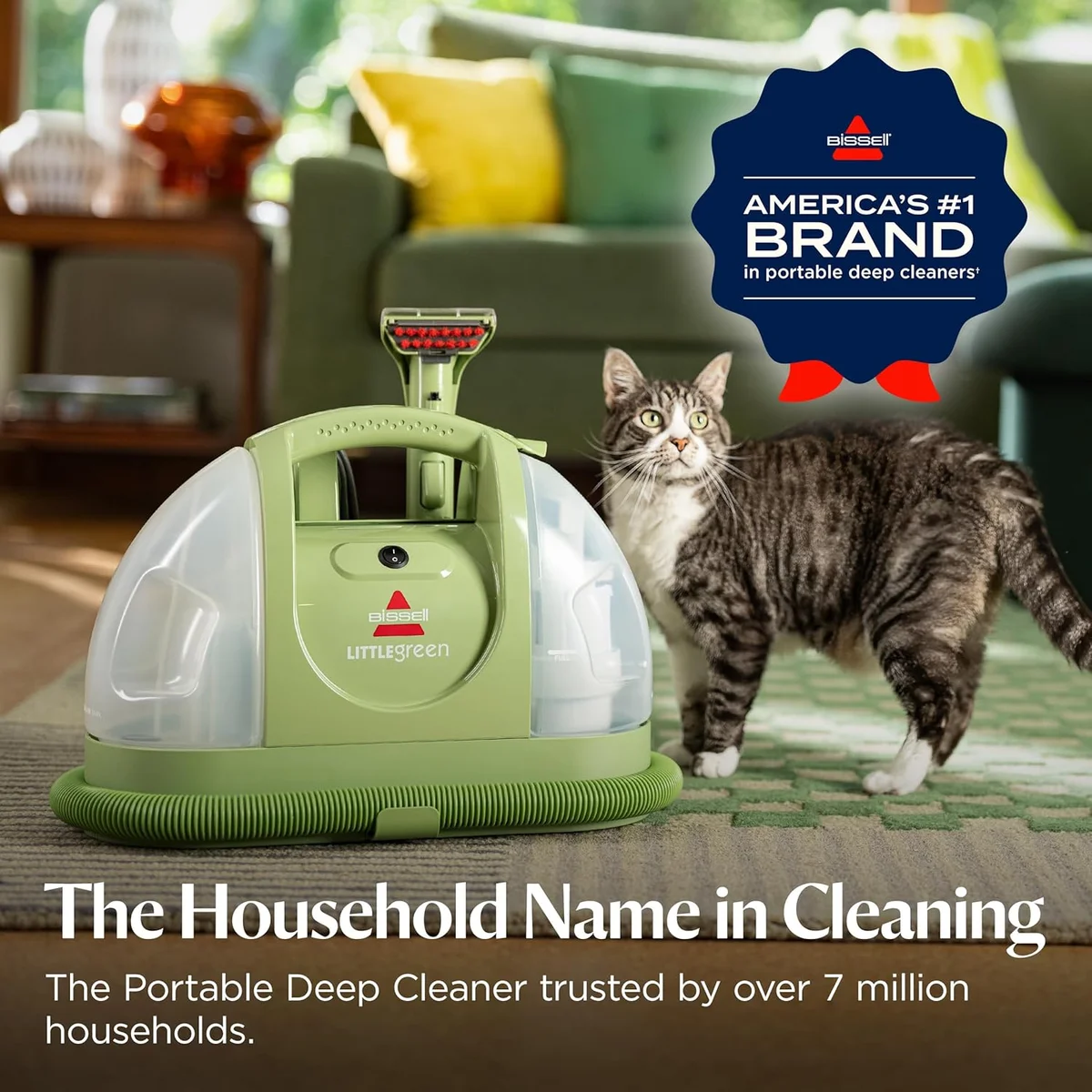 BISSELL Little Green Multi-Purpose Portable Carpet and Upholstery Cleaner 1400B Lightweight Green New image 2