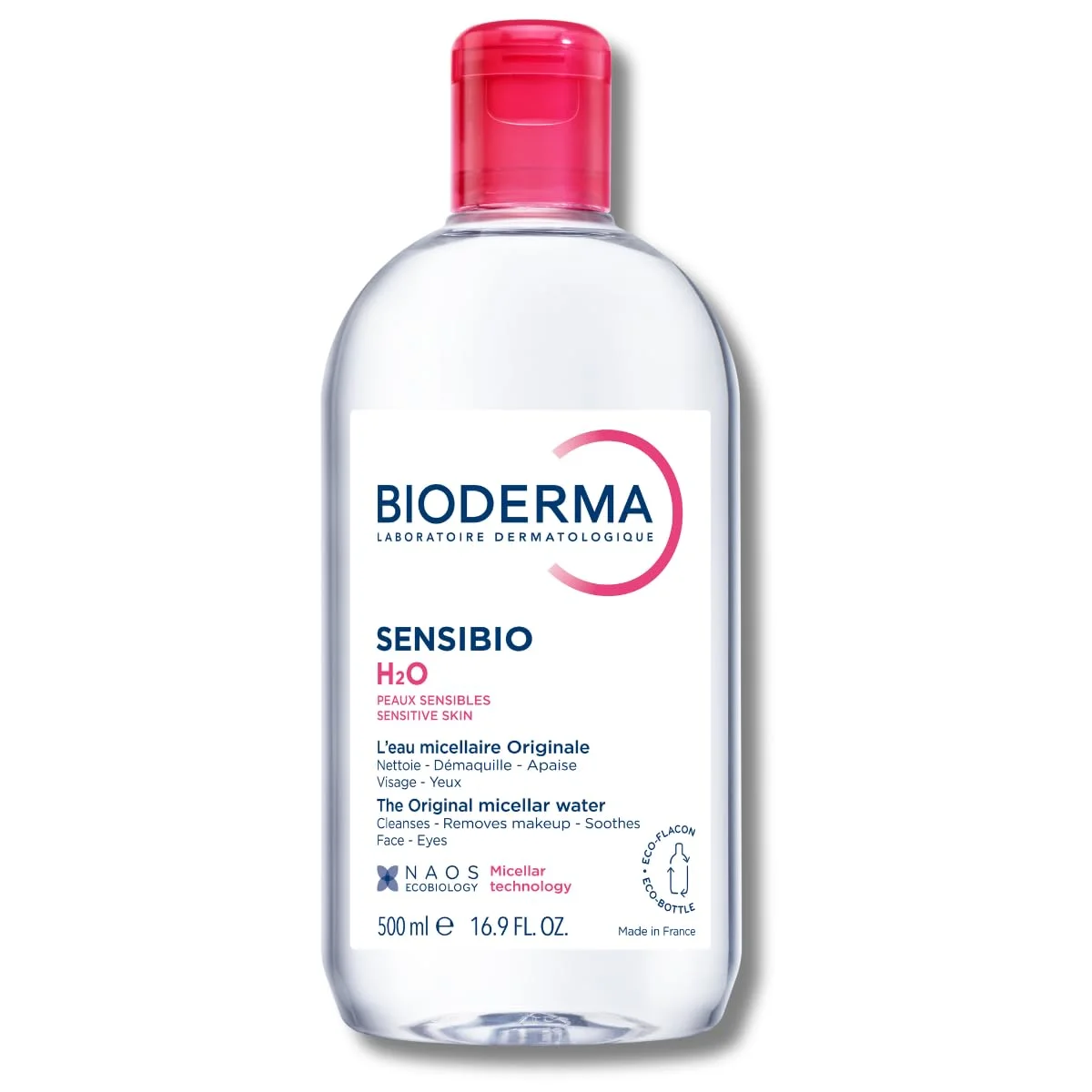 Bioderma Sensibio H2O Micellar Water Makeup Remover Cleanser 500ml Fragrance-Free New