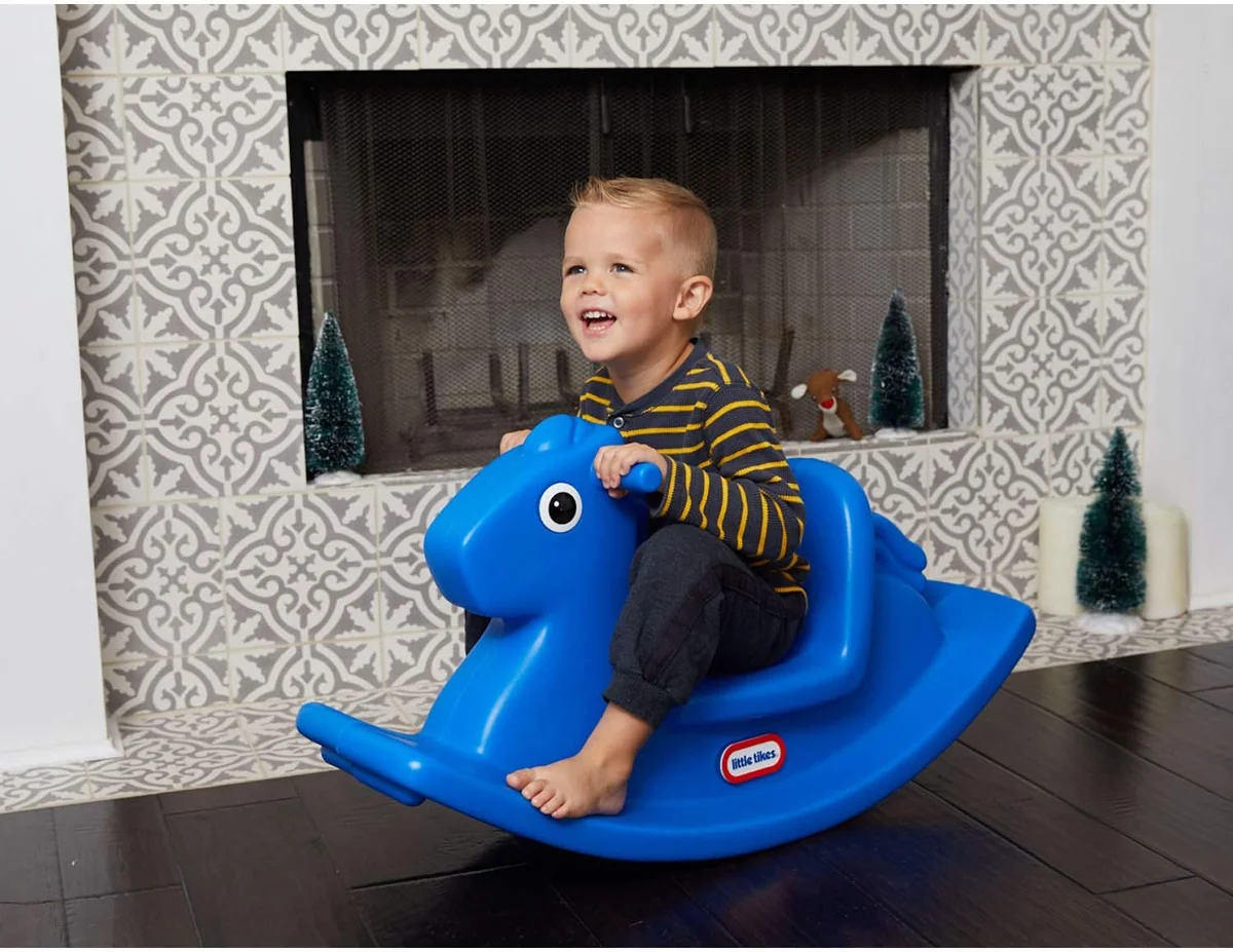Little Tikes Rocking Horse Model 620171 33.00 L x 10.00 W x 17.50 H Inches Blue New image 2