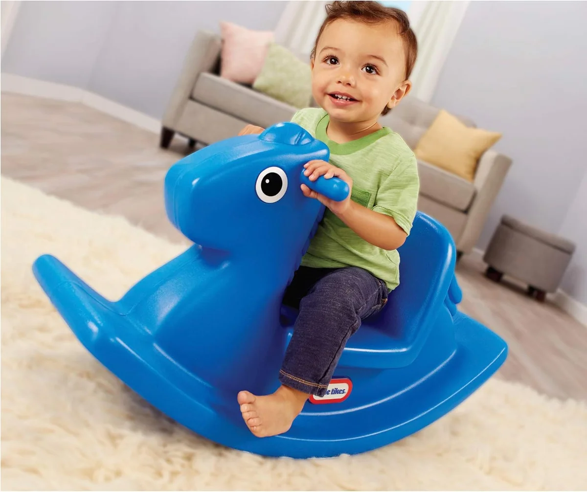 Little Tikes Rocking Horse Model 620171 33.00 L x 10.00 W x 17.50 H Inches Blue New image 3