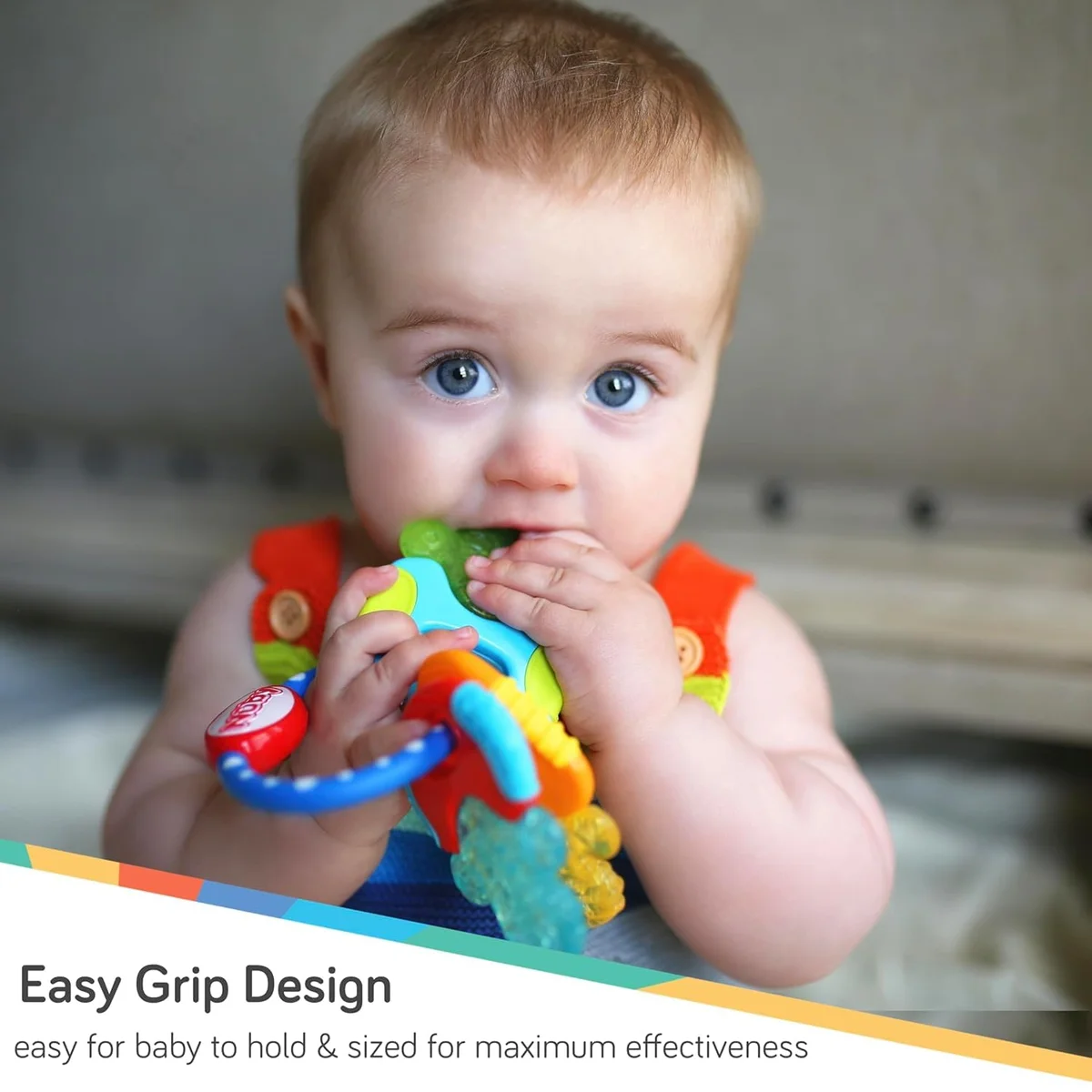 Nuby Ice Gel Teether Keys 600 Silicone Teething Toy Blue New image 5