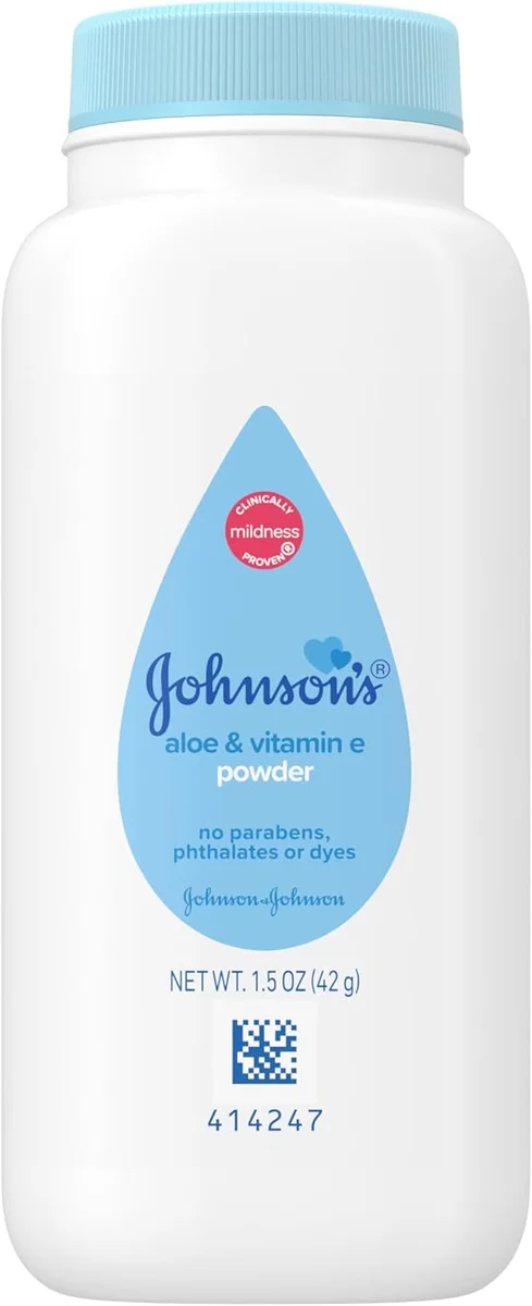 Johnson's Baby Cornstarch Baby Powder 100525607 Aloe & Vitamin E 1.5 oz Hypoallergenic New