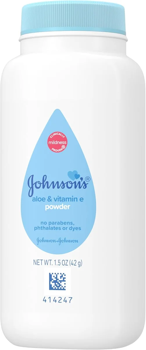 Johnson's Baby Cornstarch Baby Powder 100525607 Aloe & Vitamin E 1.5 oz Hypoallergenic New image 2