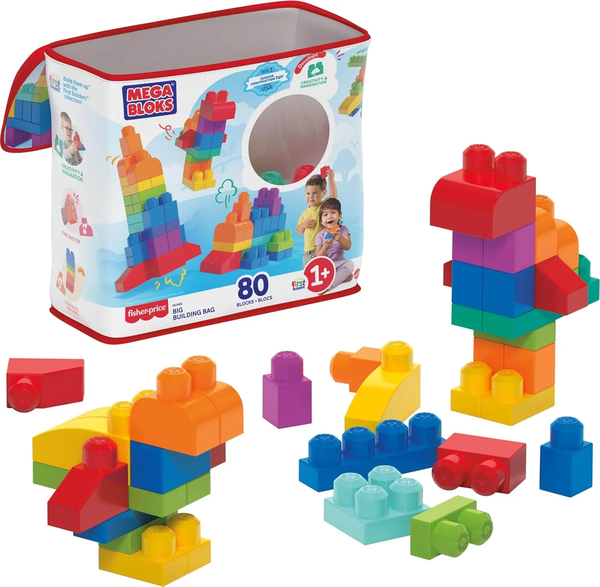 Mega Bloks First Builders Toddler Blocks Toys Set 80 Pieces Blue New