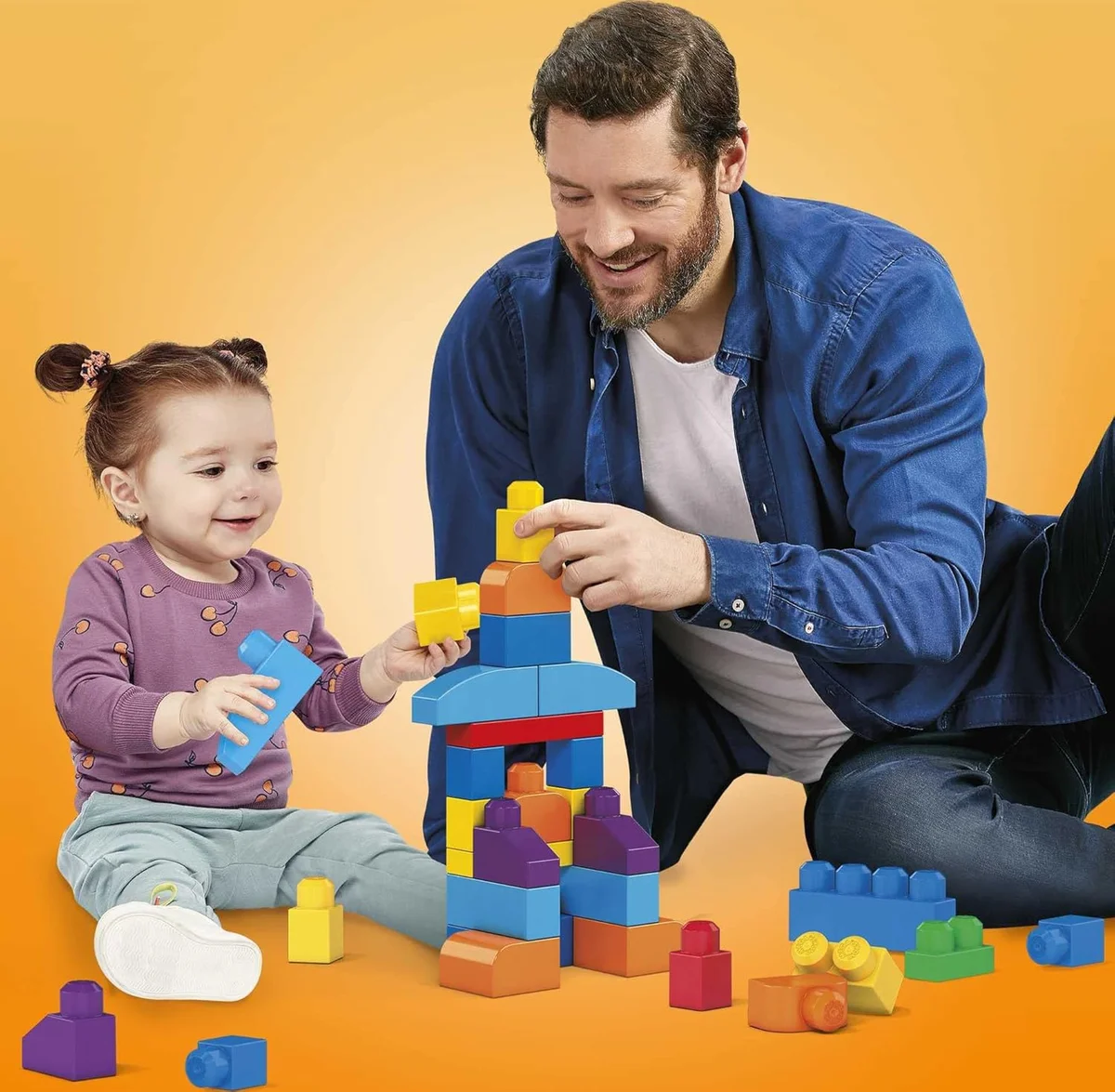 Mega Bloks First Builders Toddler Blocks Toys Set 80 Pieces Blue New image 2