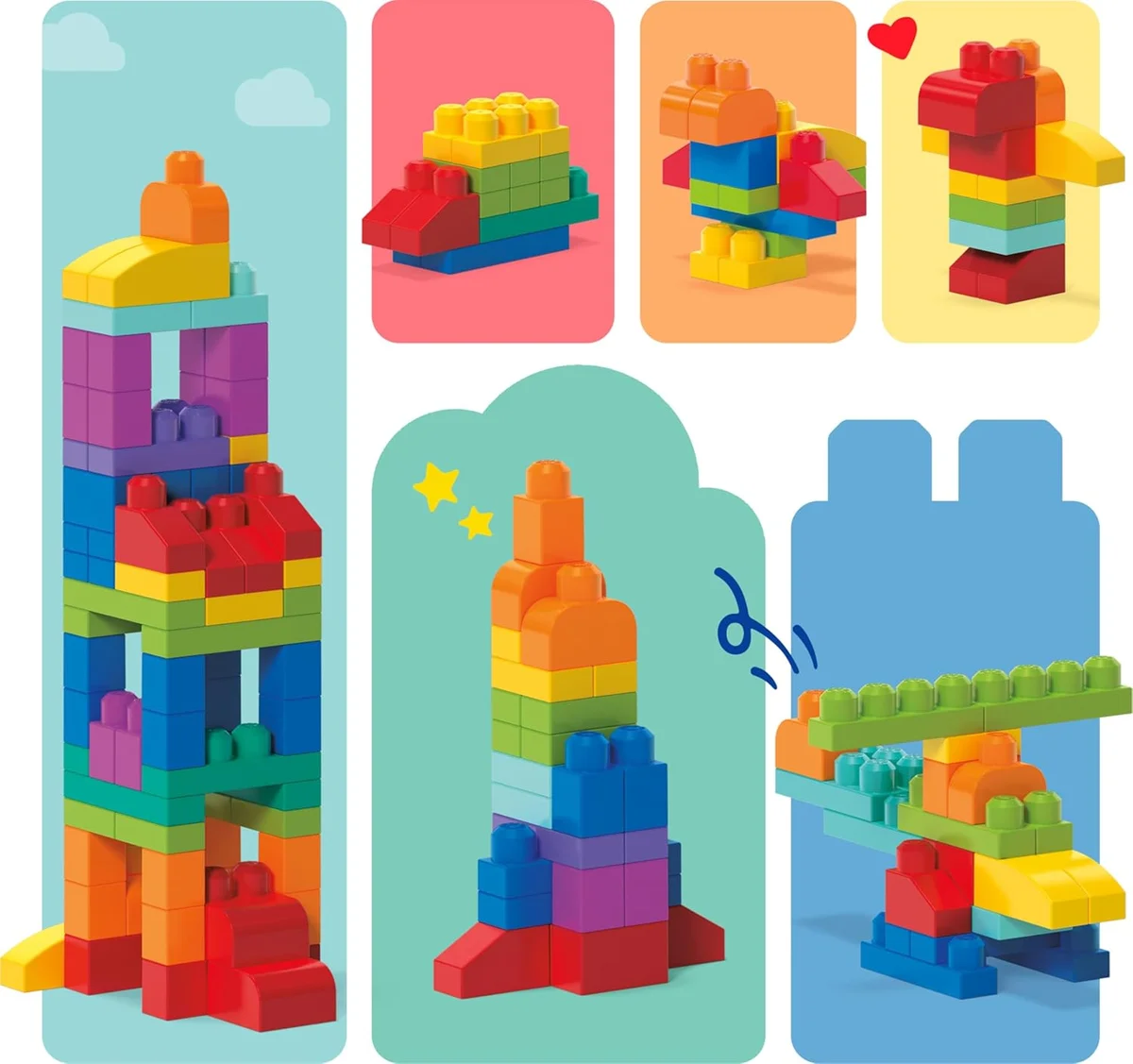 Mega Bloks First Builders Toddler Blocks Toys Set 80 Pieces Blue New image 7