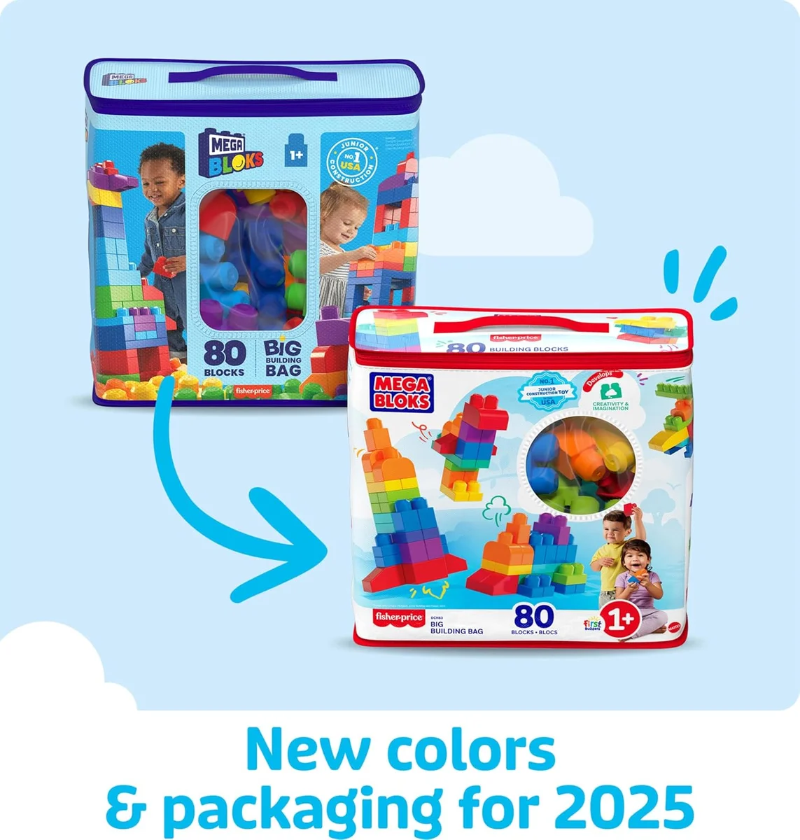 Mega Bloks First Builders Toddler Blocks Toys Set 80 Pieces Blue New image 8