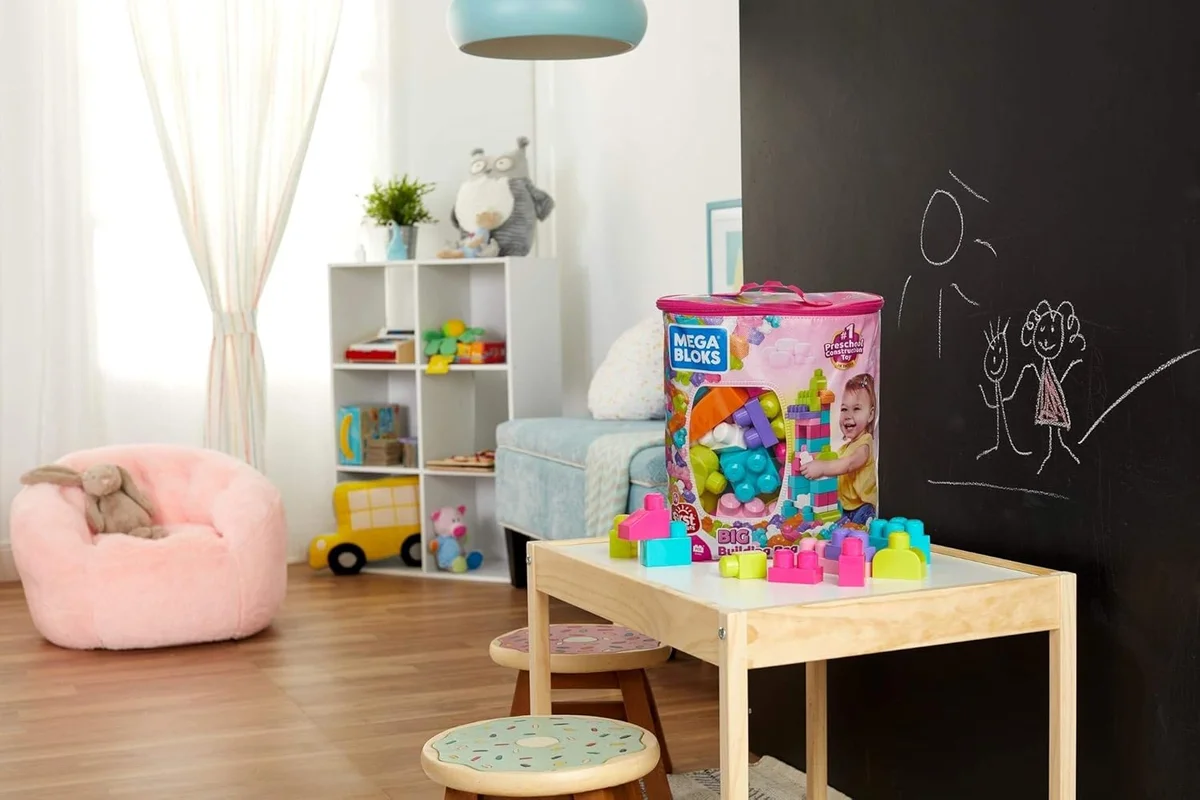 Mega Bloks First Builders Big Building Bag 80 Pieces Pink New image 2