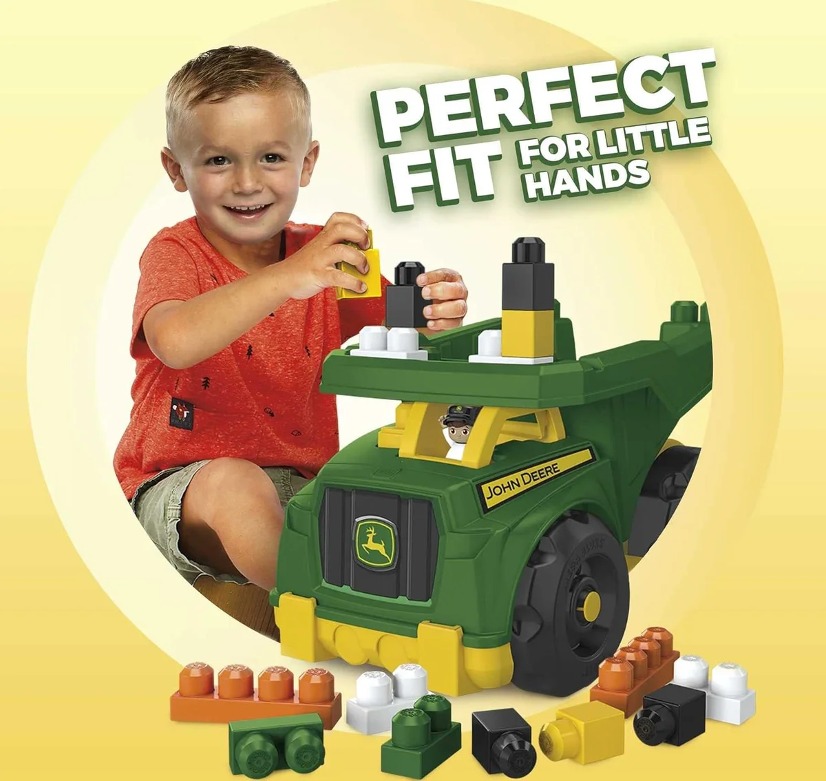 Mega Brands John Deere Dump Truck Building Set 25 Pieces Multicolor New image 2
