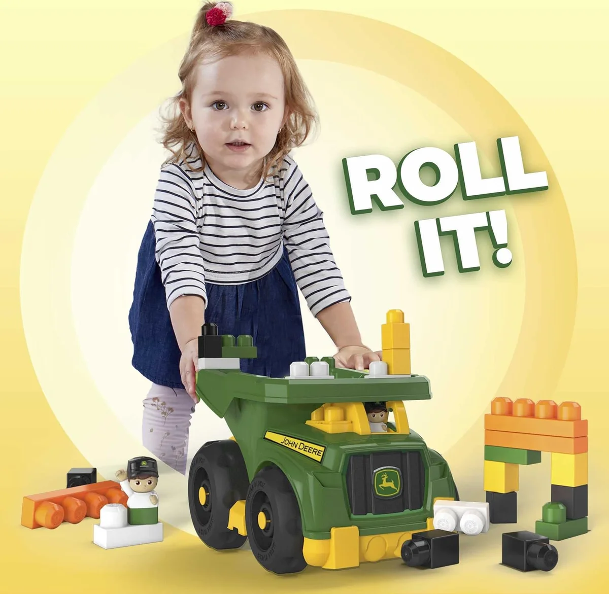 Mega Brands John Deere Dump Truck Building Set 25 Pieces Multicolor New image 4