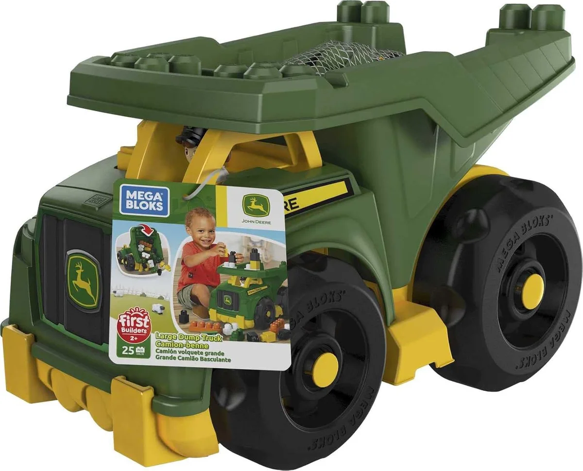 Mega Brands John Deere Dump Truck Building Set 25 Pieces Multicolor New image 6