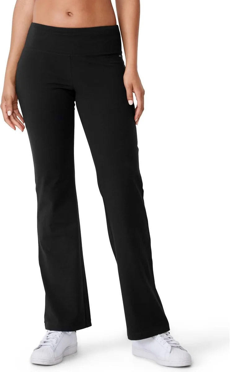 Jockey Women's Active Cotton Stretch Slim Bootleg Yoga Pants 3X Petite Black New
