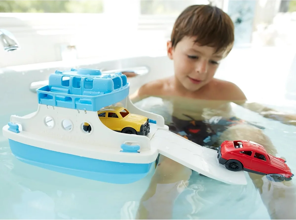 Green Toys Ferry Boat with Mini Cars FRBA-1038 Blue/White New image 2