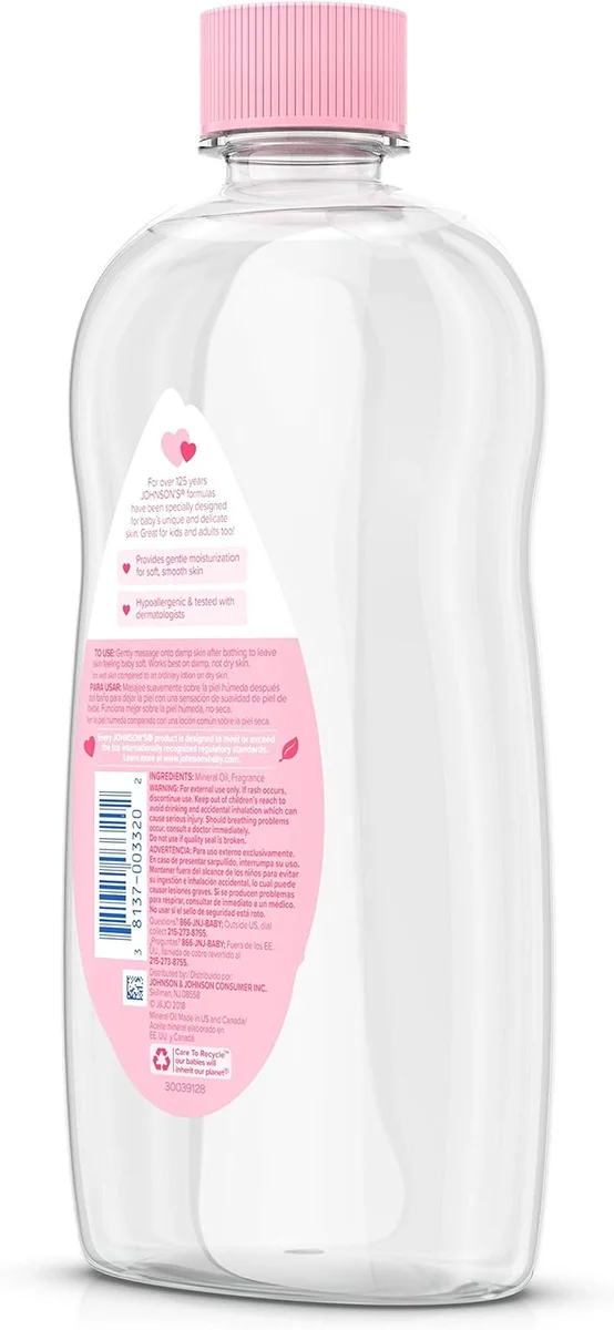 Johnson's Baby Baby Oil Pure Mineral Oil 20 fl. oz Original Scent New image 5
