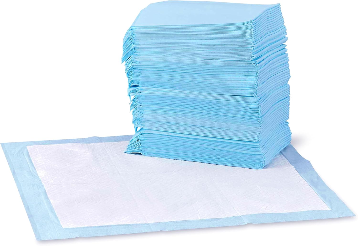 Amazon Basics Leak-Proof Dog and Puppy Potty Training Pee Pads TRP100R 22 x 22 inch Blue & White New