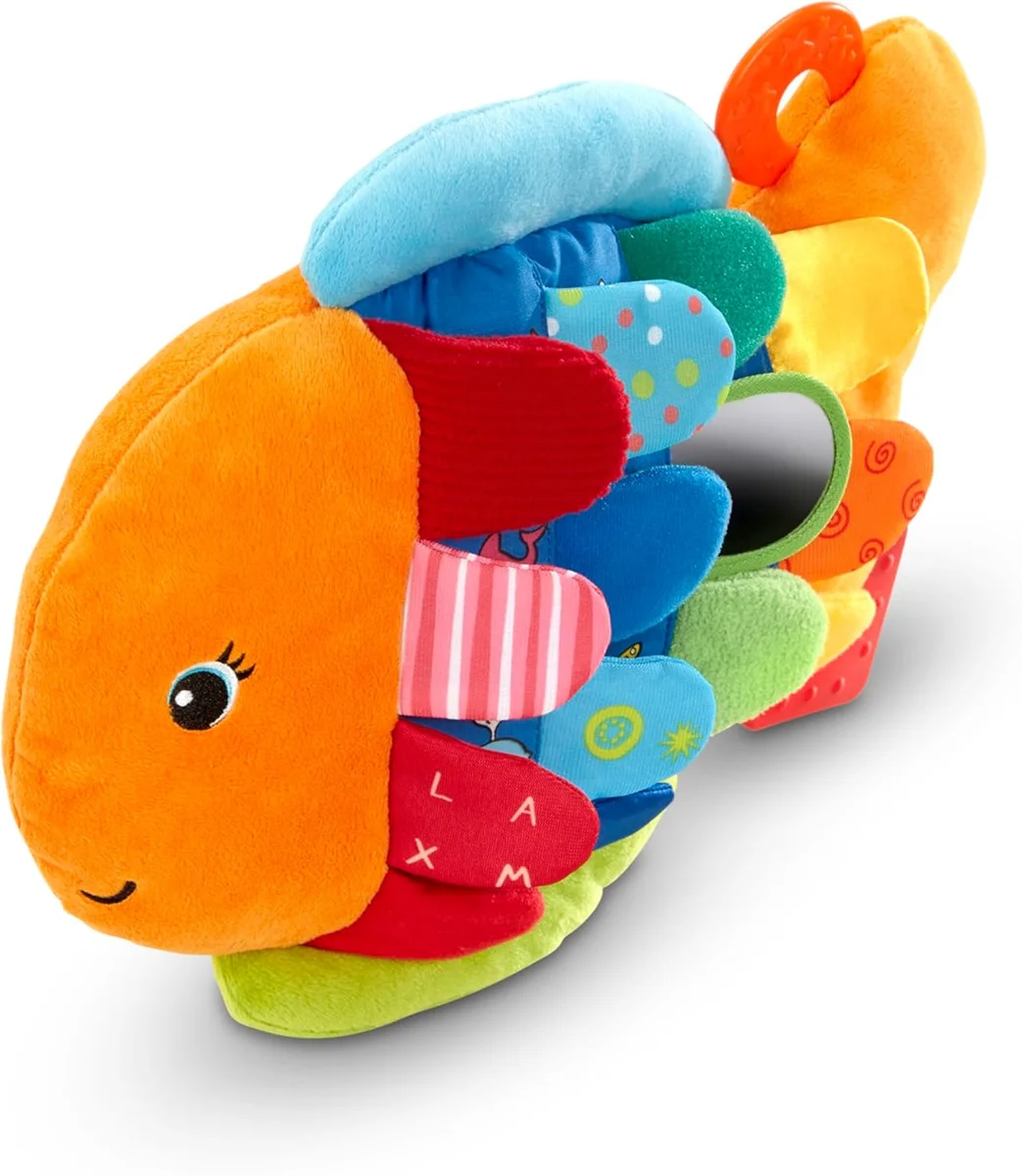 Melissa & Doug Flip Fish Stuffed Animal Soft Baby Book Multi-Textured Squeaking Crinkling New image 4