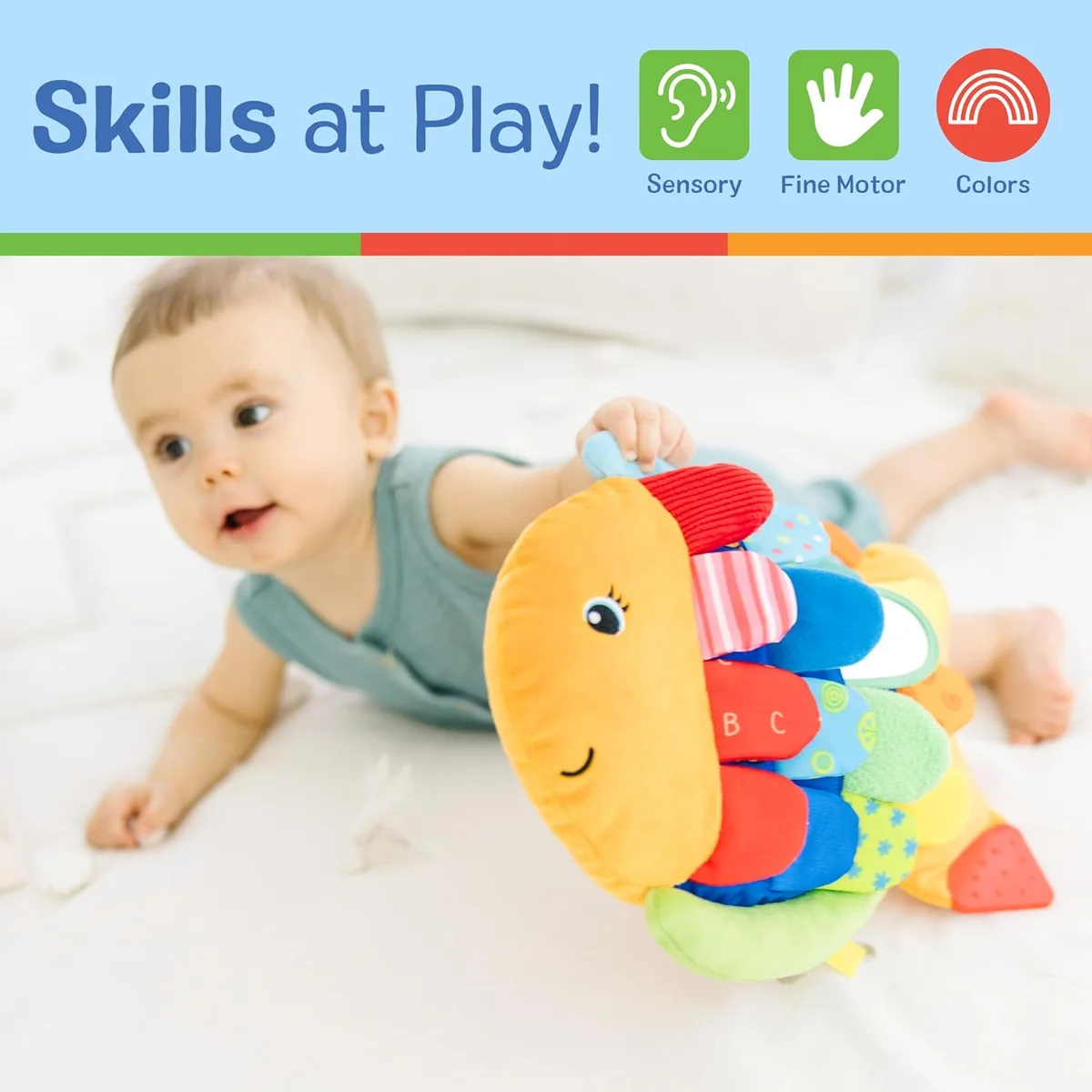 Melissa & Doug Flip Fish Stuffed Animal Soft Baby Book Multi-Textured Squeaking Crinkling New image 6