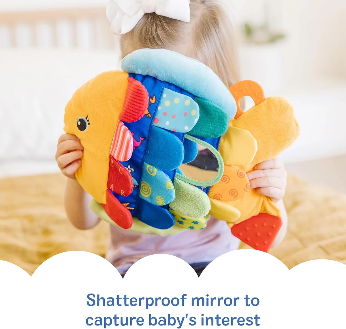 Melissa & Doug Flip Fish Stuffed Animal Soft Baby Book Multi-Textured Squeaking Crinkling New image 7