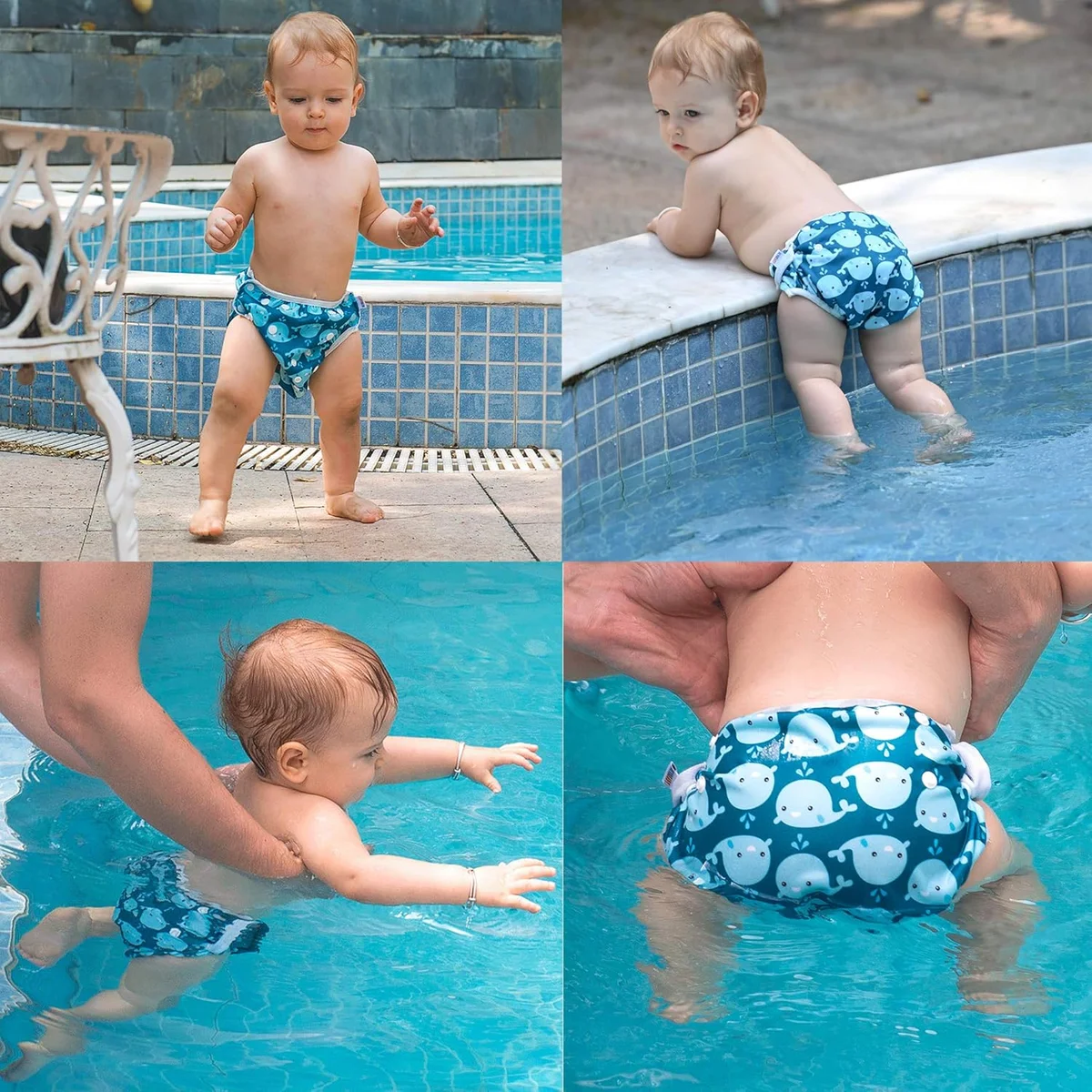 ALVA ALVABABY Swim Diapers SW18-21 Adjustable Reusable Small Marine Animal New image 3