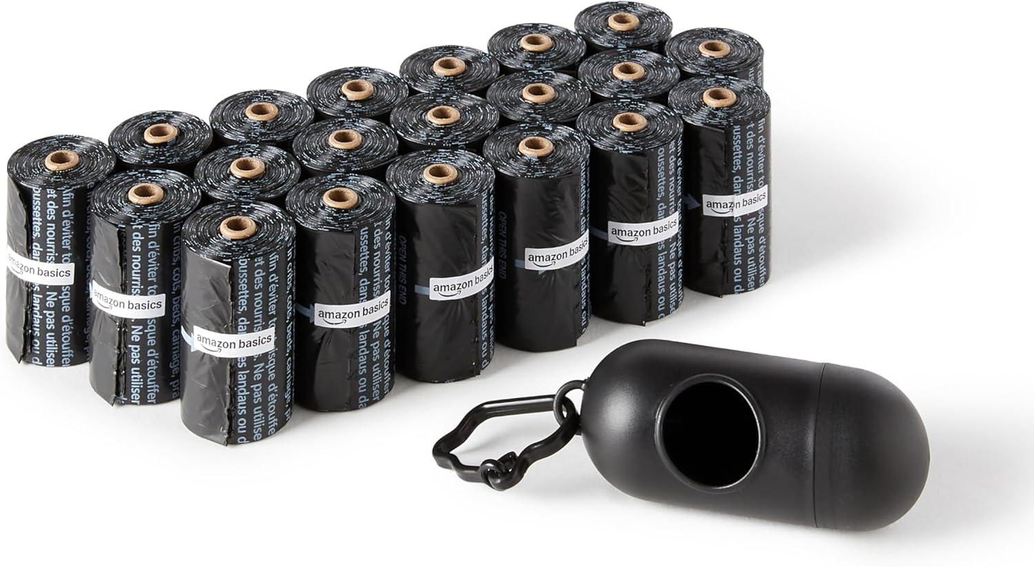 Amazon Basics Dog Poop Bags with Dispenser 300 Count Leak Proof Unscented Black - New