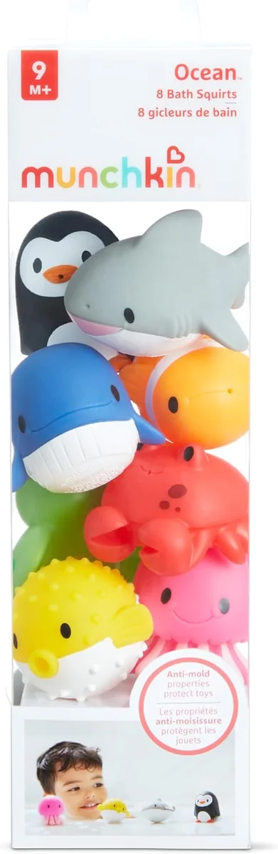 Munchkin Baby Bath Toy Squirts Ocean Sea Animals 8 Pack Plastic New image 6