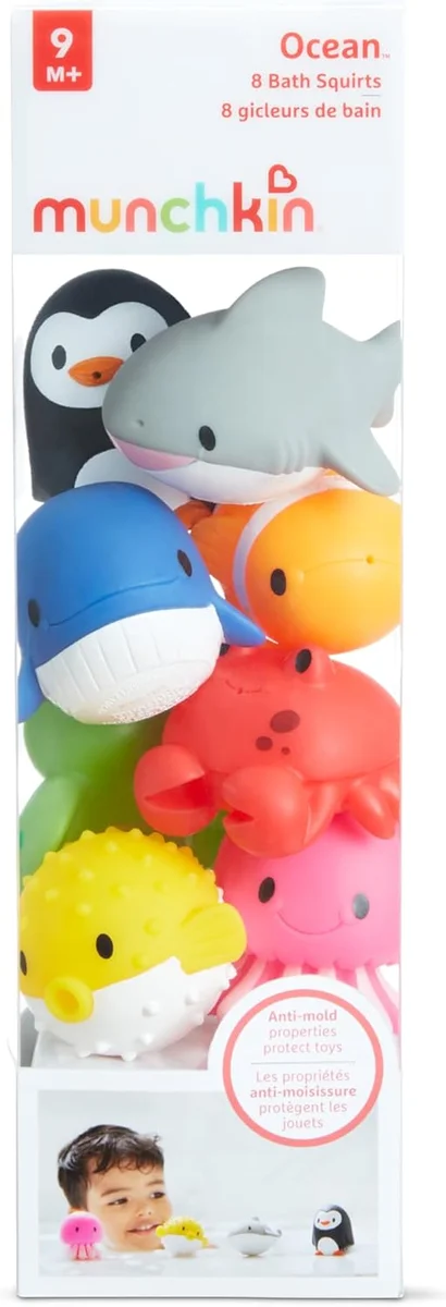 Munchkin Baby Bath Toy Squirts Ocean Sea Animals 8 Pack Plastic New image 7